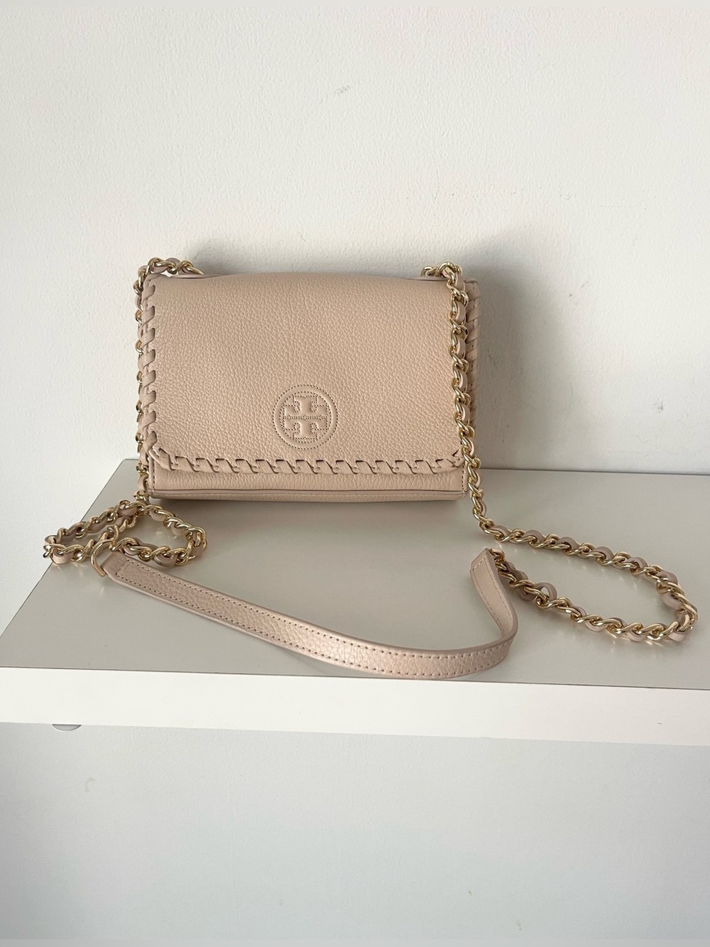 Tory Burch creamy light pink shoulder bag